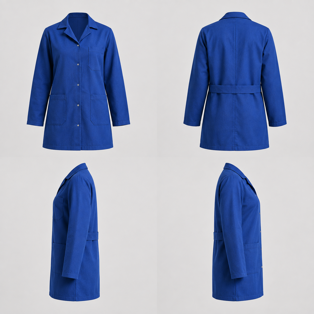 Royal Blue Kurumsal Önlük dört yönlü katalog görünümü